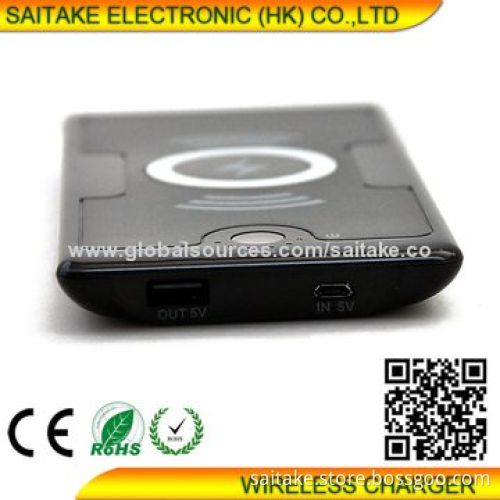Wireless power bank, Li-poly battery, 6,000mAh QI wireless standard for Samsung, iPhone, smartphone